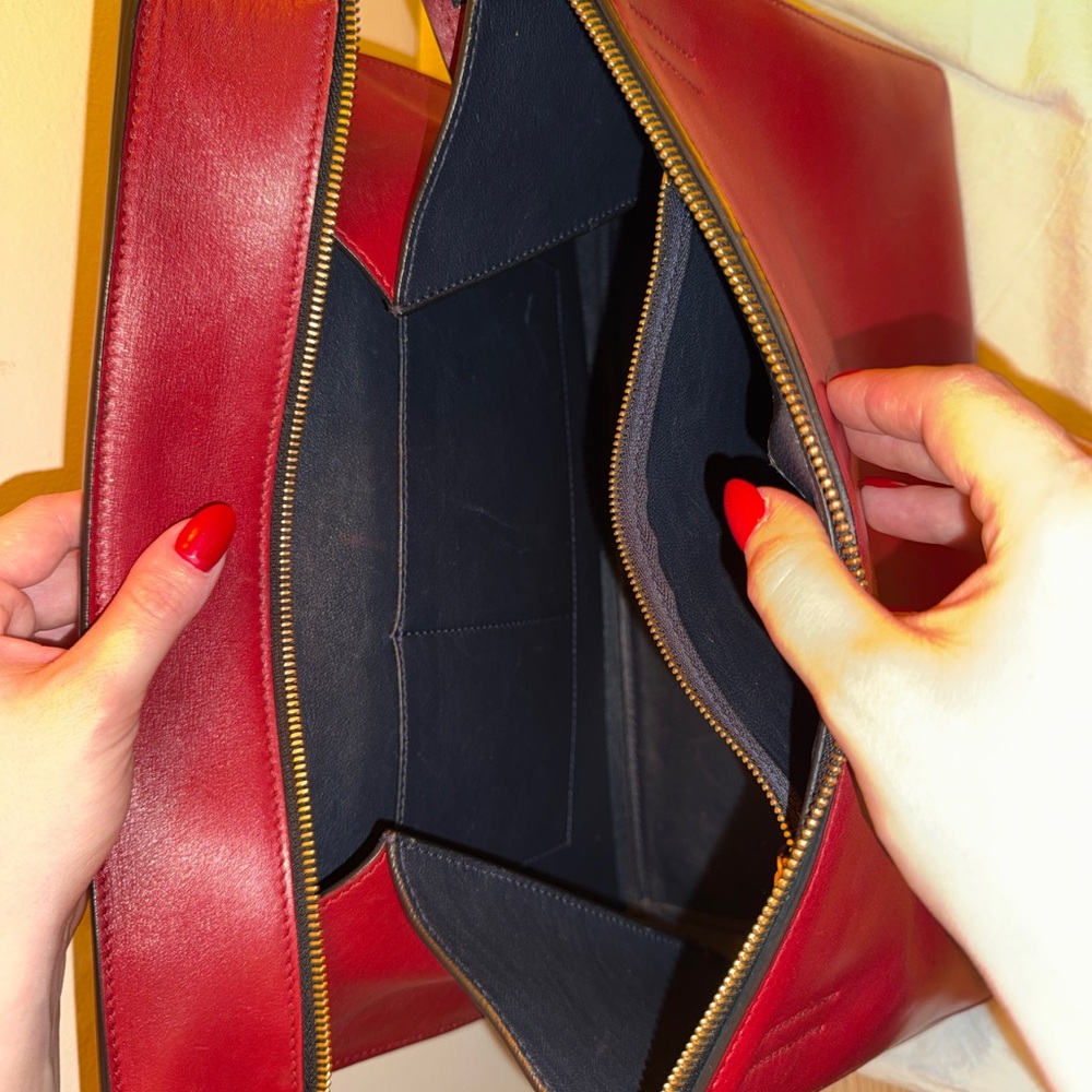 Celine Phoebe Philo Medium Edge Bag in Red Leather - Picture 8 of 11